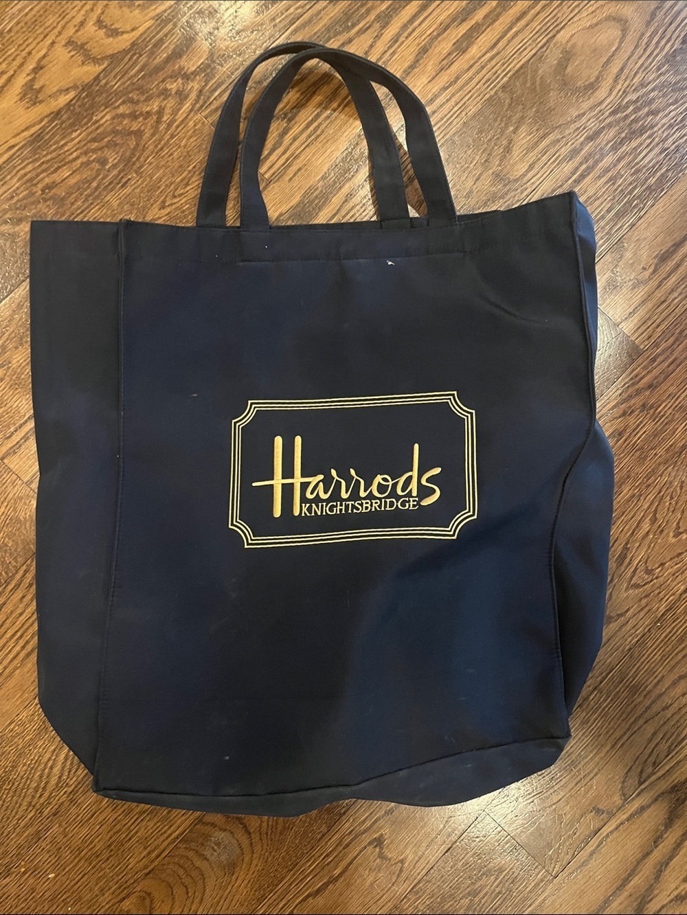 Harrods Black Tote with Gold Logo